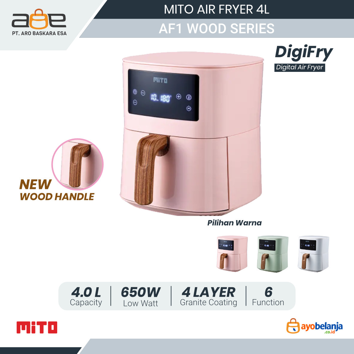 MITO - AIR FRYER - AF1 WOOD SERIES - 4L