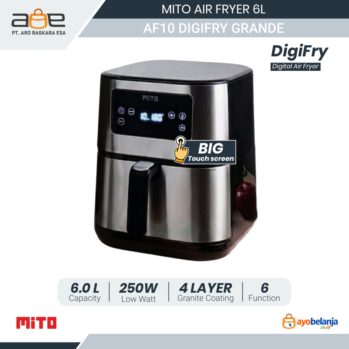 MITO - AIR FRYER - AF10 DIGIFRY GRANDE - 6L