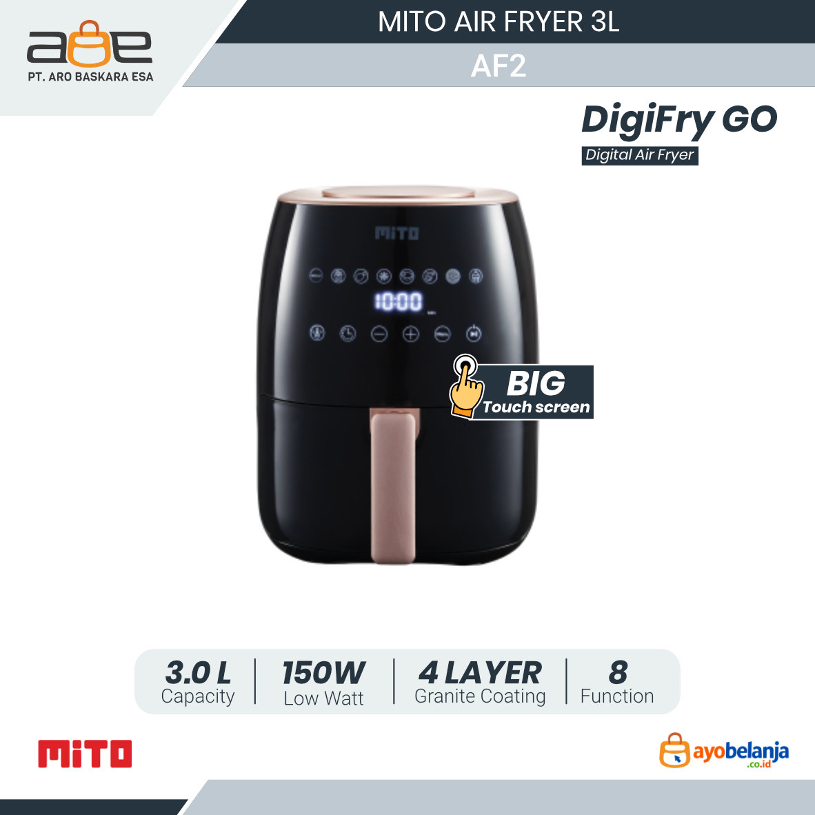MITO - AIR FRYER - AF2 DIGIFRY GO - 3L