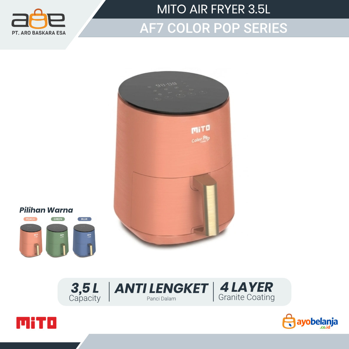 MITO - AIR FRYER - AF7 COLOR POP SERIES - 3.5L