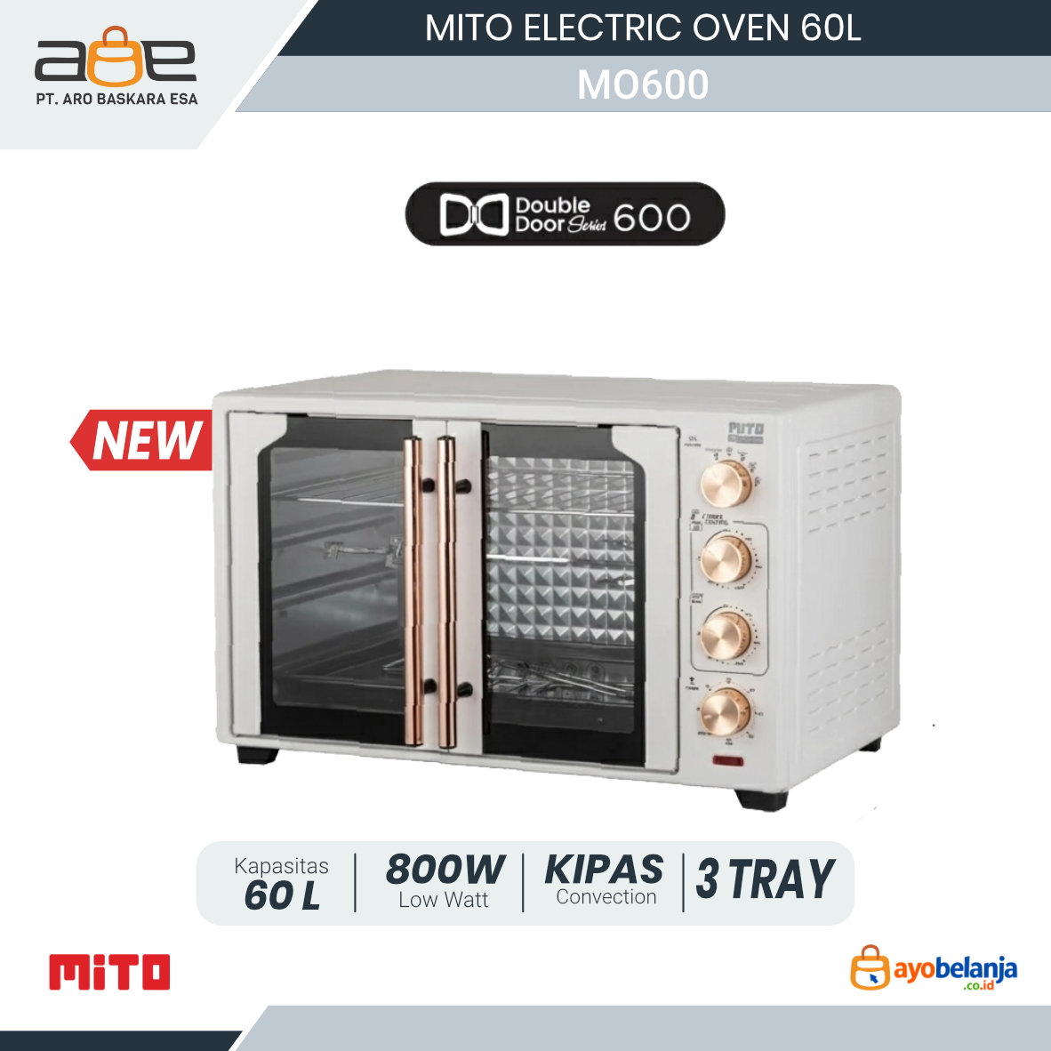 MITO - ELECTRIC OVEN - MO600 DOUBLE DOOR SERIES - 60L