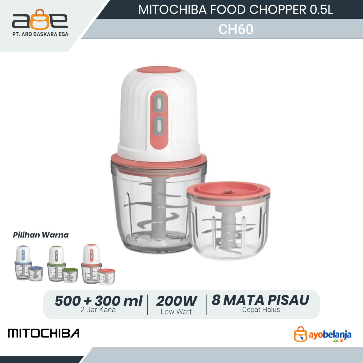 MITOCHIBA - FOOD CHOPPER - CH60 TWIN CHOP - 0.5L