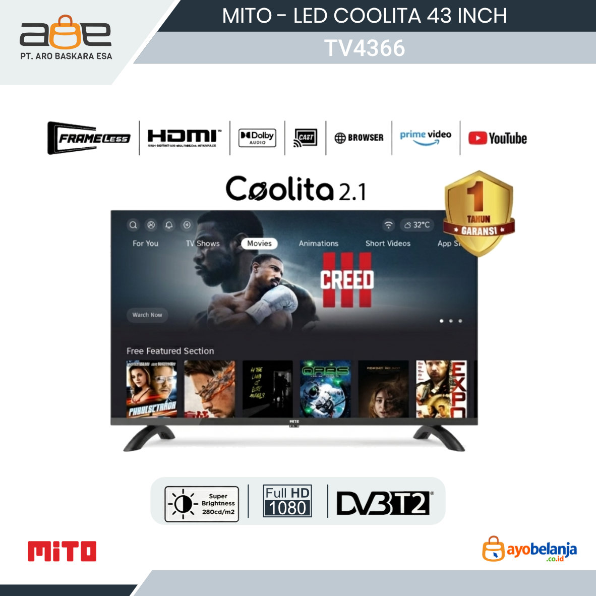 MITO - LED COOLITA - 4366 - 43 INCH